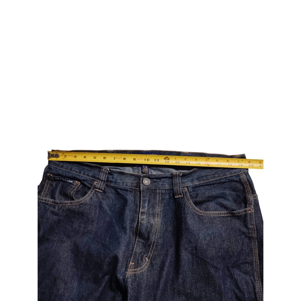 US Polo Assn Mens 38x30 Dark Wash Relaxed Straight Leg Y2K Vintage Jeans - Picture 5 of 9